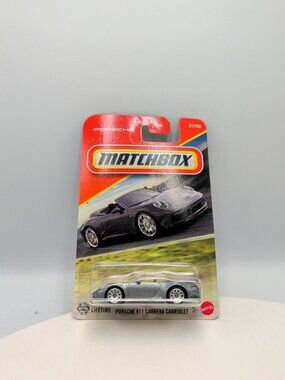 Matchbox 2025 MBX Series #27 Porsche 911 Carrera Cabriolet Gray Long Card